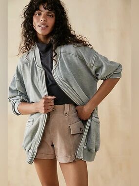 Free People We The Free Robby Bomber Jacket Small Washed Army